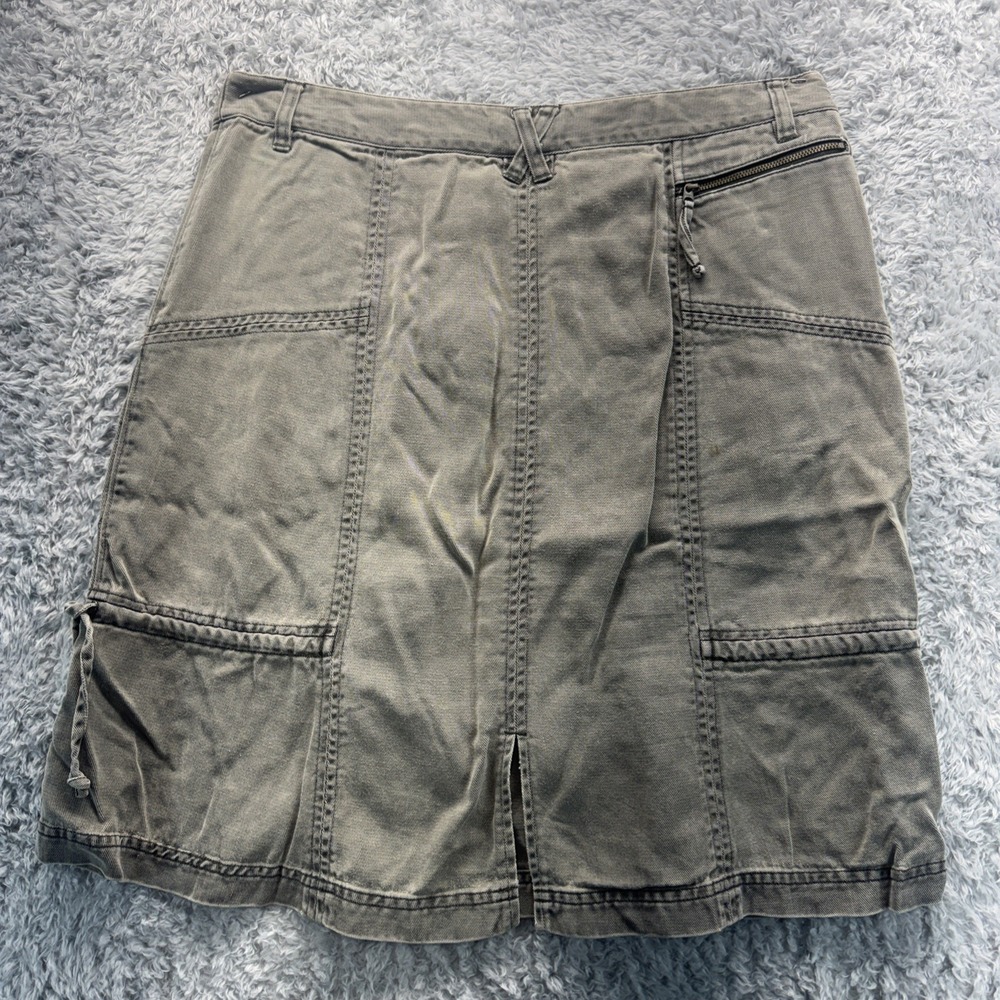 Women's Athleta Size 12 Cargo Skirt Green Granola Girl Pockets Tencel Lyocell - Picture 8 of 12